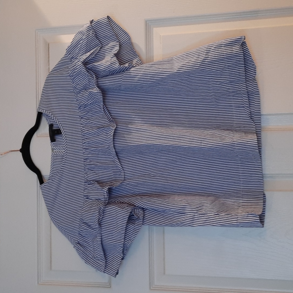 J. Crew blue and white striped blouse